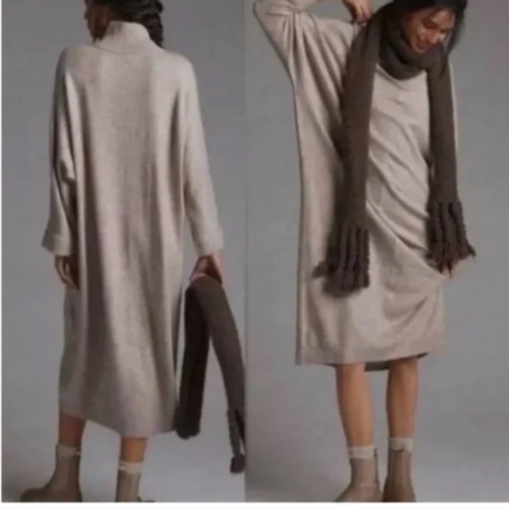 Anthropologie Saturday Sunday Knit Cocoon Batwing Midi Sweater Dress Size Med